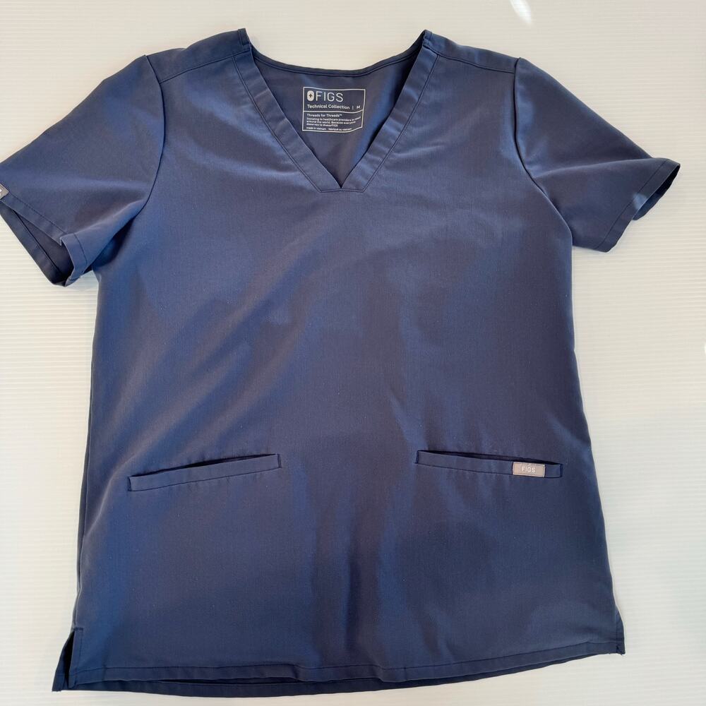 FIGS Casma Scrub Top Women's Medium Space Navy PO 2699 Rare Retired Blue Gray - Picture 8 of 9